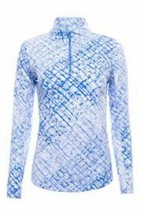Nwt Ladies Ibkul Liz Denim Blue Long Sleeve Mock Golf Shirt - Size Xxl - £50.35 GBP