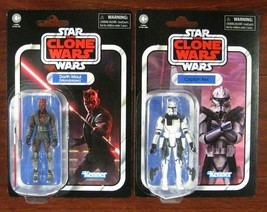Star Wars Vintage Collection Clone Wars Darth Maul Captain Rex Trooper Lot Moc - £39.33 GBP