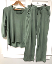 Nice LL Bean S Soft Organic Cotton Non Shrink Stretchy Sage Green Pajama... - $44.54