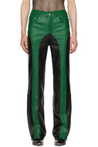 Green and Black Leather Pants Men's - $175.00