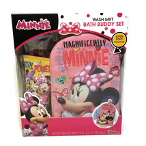 Minnie Mouse Girls Bath Buddy Set with Body Wash Shower Mitt 4oz Berry Disney Jr - £7.88 GBP