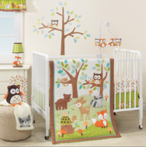 3 Piece Crib Bedding Set Jungle Forest Animals Unisex Baby Nursery Blanket Sheet - £55.51 GBP