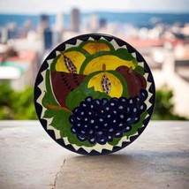 Vintage TALAVERA Plate Hand Painted Fruits Mexico Pottery Lead Free Wall Art - £47.81 GBP