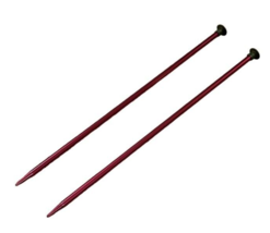 One Pair Aluminum Knitting Needles 10 Inch Long SIZE 9 Pink Sears Vintage - £2.31 GBP