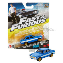 Year 2016 Fast &amp; Furious 6 1:55 Die Cast Car #6 Blue 1970 FORD ESCORT RS1600 MK1 - £16.50 GBP