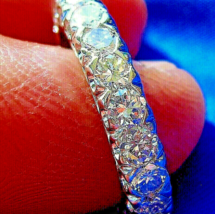 Earth mined Diamond Wedding Band Vintage Deco Eternity Anniversary Ring Size 6.5 - $138,465.81 MXN