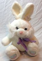 Carlton Cards Cute White Easter Bunny 12" Plush Stuffed Animal Toy New - $19.80