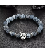 Mens Silver Plated Leopard Bracelet - $19.18 CAD
