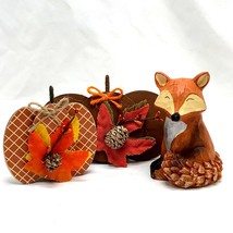 Autumn Decor Pumpkins Fox Thankgsiving Fall Table Accents 5&quot; - $15.52