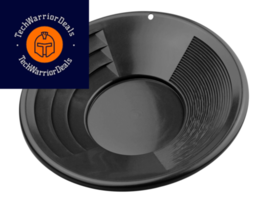 SE 12 Inch Gold Panning Pan - Dual Riffles for Easier Mining and 12&quot;, Black  - £19.55 GBP