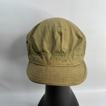 US Army WWII OD HBT Field Cap Combat Fatigue Hat Herringbone Twill Vintage - £58.37 GBP
