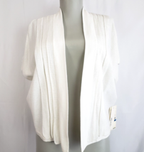 Kenneth Cole New York Womens size XL White open cardigan cap sleeve crop... - $29.00