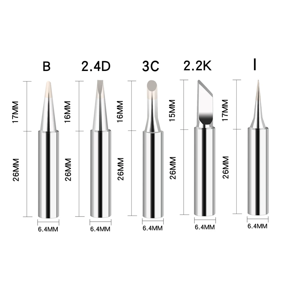 Soldering  Tip Kit I+B+K+2.4D+3C Pure Copper 900M Soldering  Head Set In... - $132.69