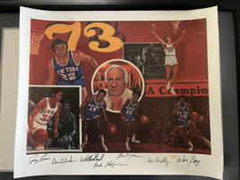 New York Knicks championship print autographed - £199.80 GBP