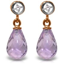 Galaxy Gold GG 14k Rose Gold Earrings with Diamonds and Amethysts - £298.15 GBP+