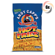 6x Bags Andy Capp&#39;s Hot Cheddar Flavored Oven Baked Crunchy Fries Chips 3oz - £16.69 GBP