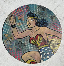 Frank Forte Lowbrow Pop Art Surrealism Original Art Painting Wonder Woman  #6 - £514.67 GBP