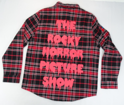 Cakeworthy Rocky Horror Picture Show Flannel Shirt Sz LRed Plaid Cotton ... - £52.13 GBP