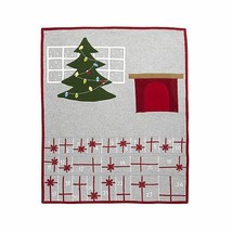 Crate &amp; Barrel Fireplace Scene Advent Calendar Christmas Holiday Wool, New! - £39.13 GBP