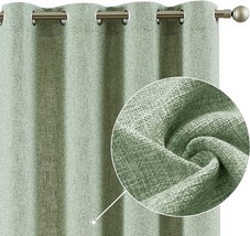 Jinchan Linen Look Curtains For Living Room 63 Inches Long Light Filtering - £33.55 GBP