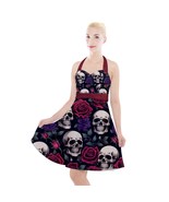NEW! Women's Vintage Modern Halter Party Swing Dress Regular and Plus Available! - £31.59 GBP - £39.49 GBP