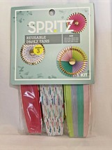 Fan Kit Spritz Lot of 2 Bright Paper 3 Sizes Reusable Kids Parties Crafts New - £7.14 GBP