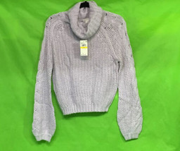 Planet Gold Juniors&#39; Cowl-Neck Sweater size M Misty Lilac $44 - £14.32 GBP