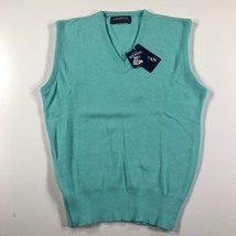 Vintage Puritan Mens Medium Sweater Vest Blue Sea Foam Orlon Acrylic V Neck - £18.34 GBP