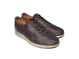 Ecco Cool Goretex Sneakers Mens 44 Brown Yak Leather Walking Lace Up GTX - £36.12 GBP