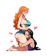 One Piece - Nami x Nico Robin - 4 x 6 Inches Art Print Photograph - $130.74 MXN