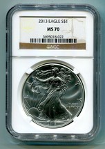 2013 American Silver Eagle Ngc Ms 70 Brown Label Premium Quality MS70 Pq - £52.59 GBP