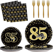 96 Pcs 85th Birthday Party Supplies 85th Birthday Tableware Plates - £20.65 GBP