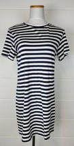 Amour Vert Blue White Stripe Linen Cotton Shirt Dress USA L - £31.13 GBP