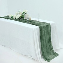 Moss Green 10 Ft Cheesecloth Extra Long Table Runner - Cotton Wedding Linens Gif - £13.25 GBP