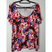 Torrid Super Soft Knits T Shirt 2x Womens Plus Size Multicolor Floral Pullover - £16.64 GBP