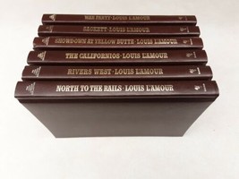 Louis L&#39;Amour Leatherette Six Book Lot. One Book Unusual Misprint Reverse Cover - £51.27 GBP