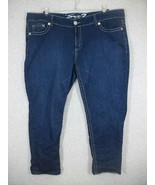 Seven7 Luxe Women's Slim Straight Jeans Dark Wash High Rise Floral Cuff 24 - $19.72