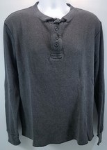 V) Old Navy Men’s Waffle Knit Long Sleeve Gray Cotton Shirt Large - $13.85 CAD