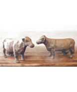 Cast Iron Dairy Milk Cows Set of 2 Vintage Figurines Door Stop Book Ends - $71.37