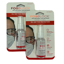 2x Fog Block  Anti-Fog Spray for Masks 1 fl oz  All Day Glasses Fog Prot... - £9.15 GBP