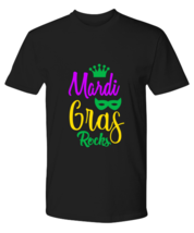 Mardi Gras Rocks, black Premium Tee. Model 60058  - £23.59 GBP