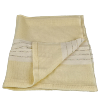 Vintage Churchill Weavers Hand Woven Unisex Baby Blanket Yellow White St... - $49.49