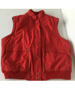 vintage winter jacket vest large pockets zip snap button lined red sears... - $34.68 CAD
