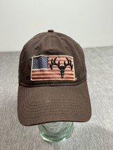 Field &amp; Stream Hat Cap Strap Back Brown Hunting Fishing American Flag Ca... - $19.79