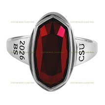 Personalized Graduation Gift Silver 925 Women&#39;s Grace Essence Class Ring for Her - £95.60 GBP