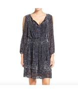 Elie Tahari Olsen Burnout Velvet Smocked Waist Tiered Ruffle Mini Dress XS - $46.71