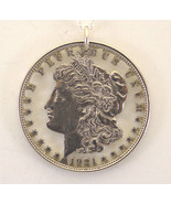 Morgan Dollar with Letters, Cut Out Coin Jewelry, Necklace - £110.08 GBP