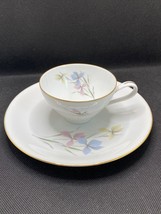 KPM Krister Tea Cup and Lunch Plate porcelain pastel floral gold rim VTG... - £13.95 GBP