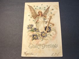 Easter Greetings - Postmarked 1907 Embossed Postcard. - £7.04 GBP