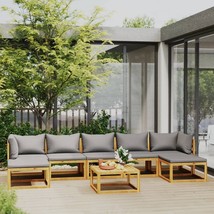 vidaXL Acacia Wood Garden Lounge Set, 8-Piece, Dark Grey, Ergonomic - $18,016.39 MXN